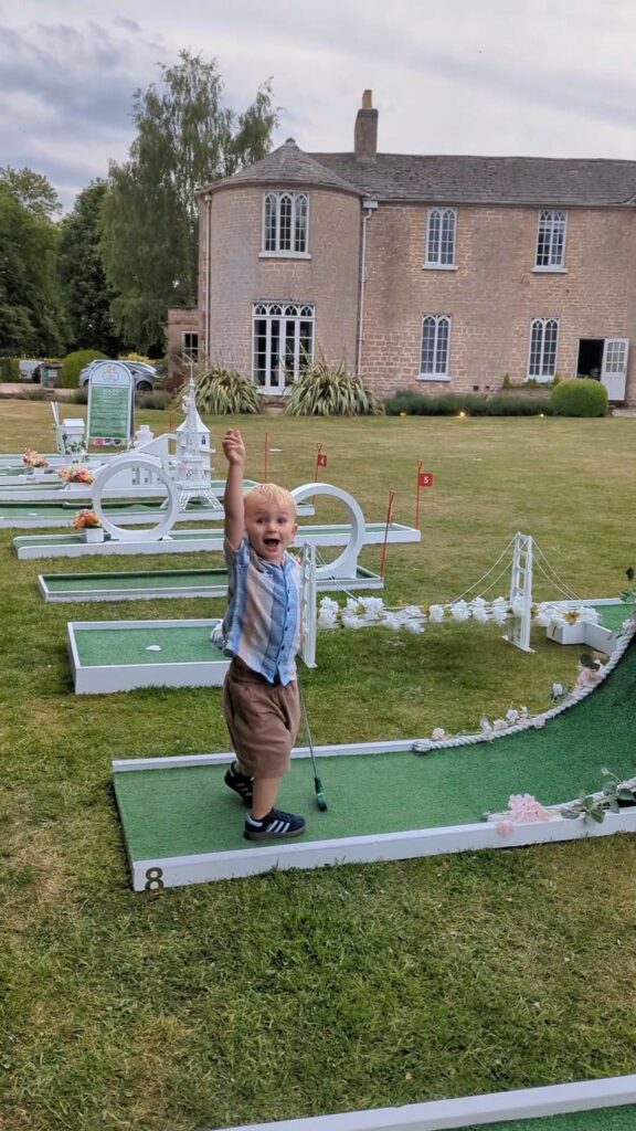 Wedding crazy golf at Cockliffe Country House