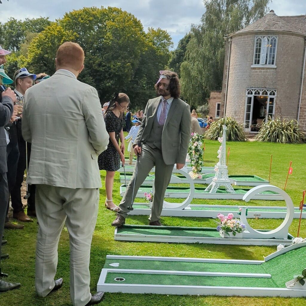 Wedding crazy golf set up at Cockliffe Country House