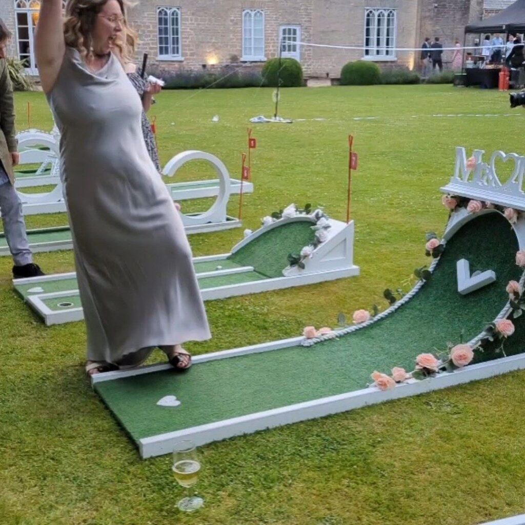 Wedding crazy golf set up at Cockliffe Country House
