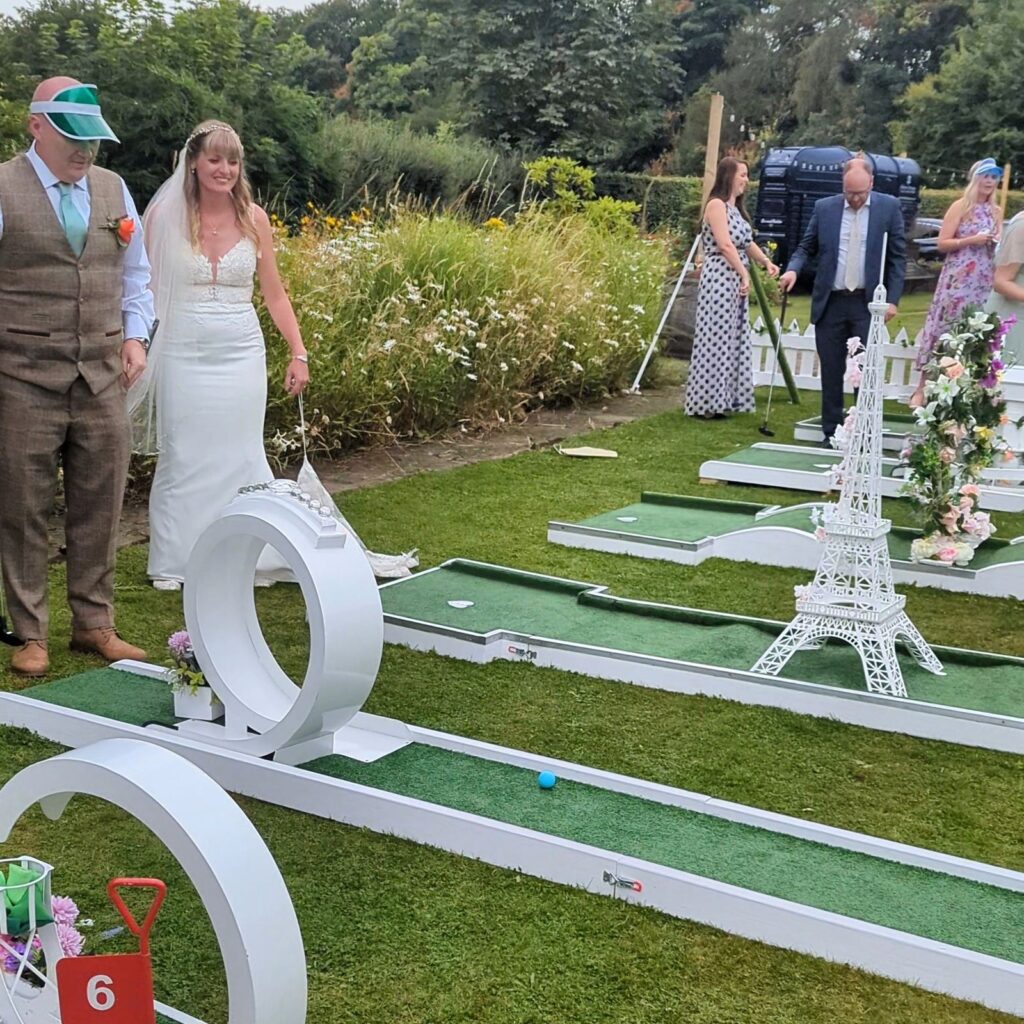 Wedding crazy golf set up at Cockliffe Country House