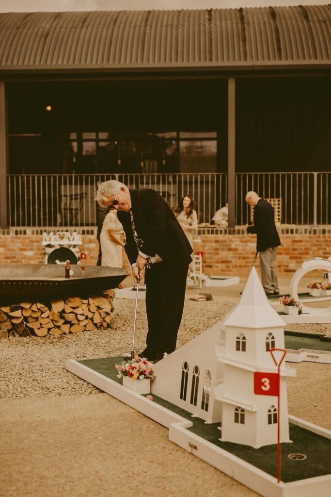 Wedding crazy golf set up at Grangefields