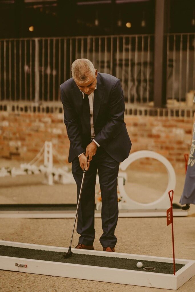 Wedding crazy golf set up at Grangefields