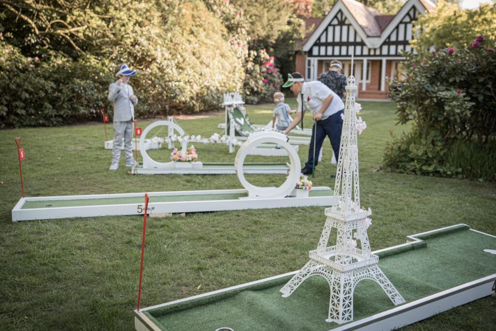 Wedding crazy golf set up at The Dower House Hotel