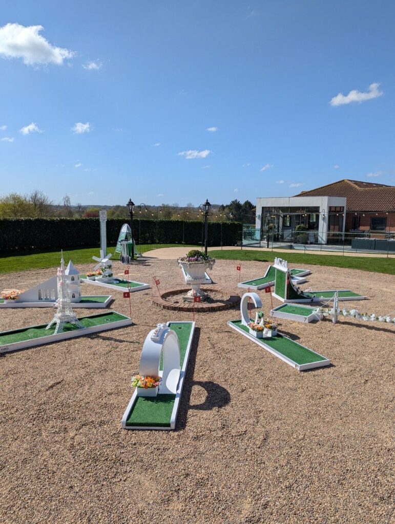 Guests playing wedding crazy golf at The Nottinghamshire Golf & Country Club