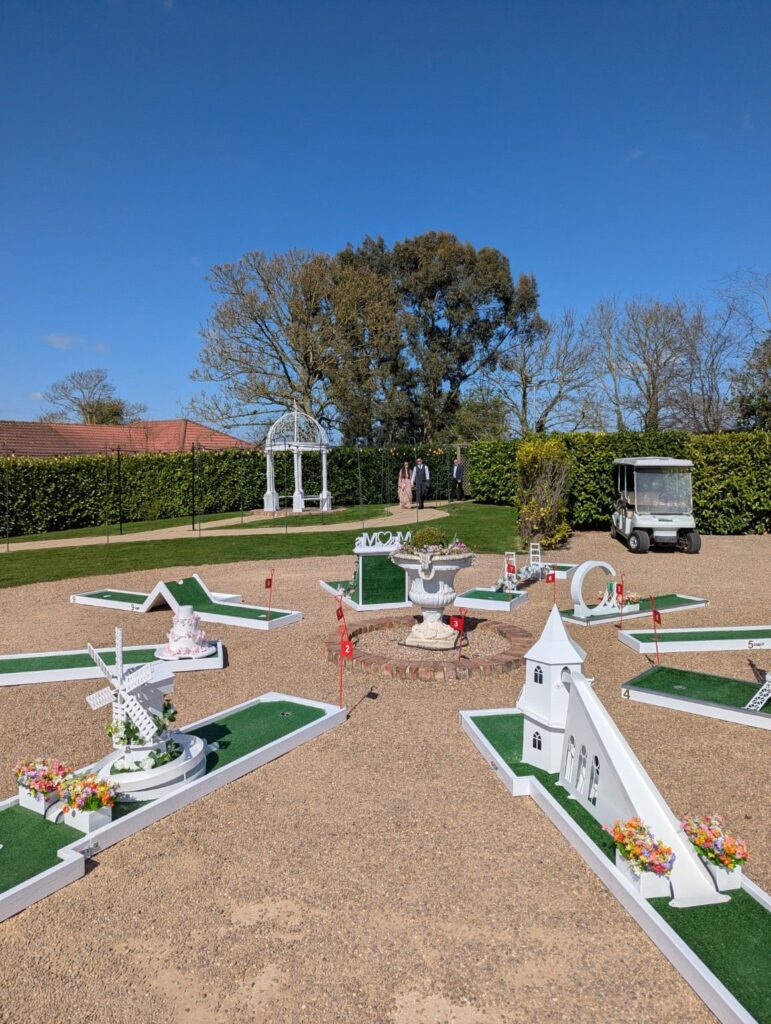 Wedding crazy golf set up at The Nottinghamshire Golf & Country Club