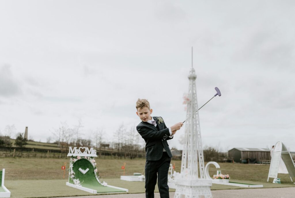 Wedding crazy golf set up at The Peak Edge Hotel
