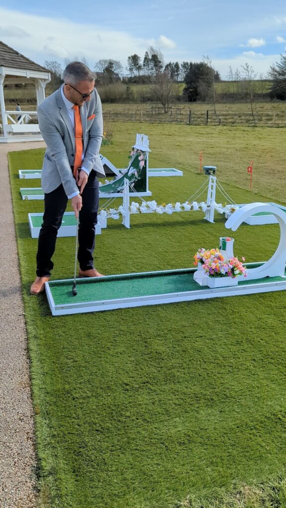 Wedding crazy golf set up at The Peak Edge Hotel