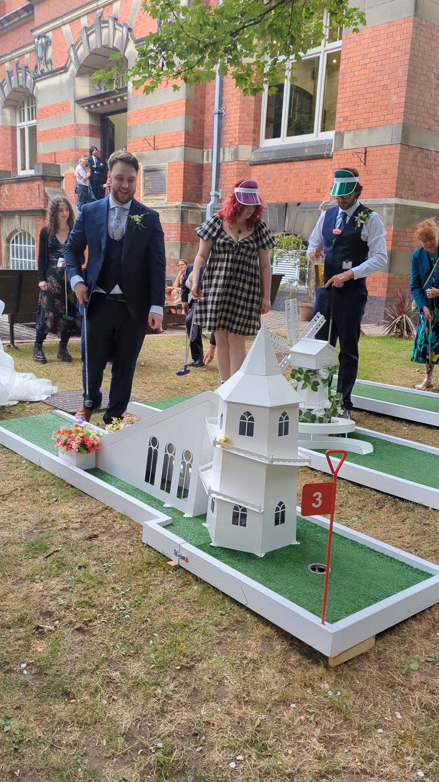 Wedding crazy golf set up at The Pumping House