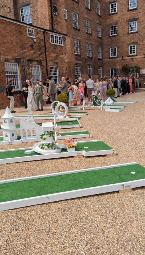Wedding crazy golf set up at The West Mill