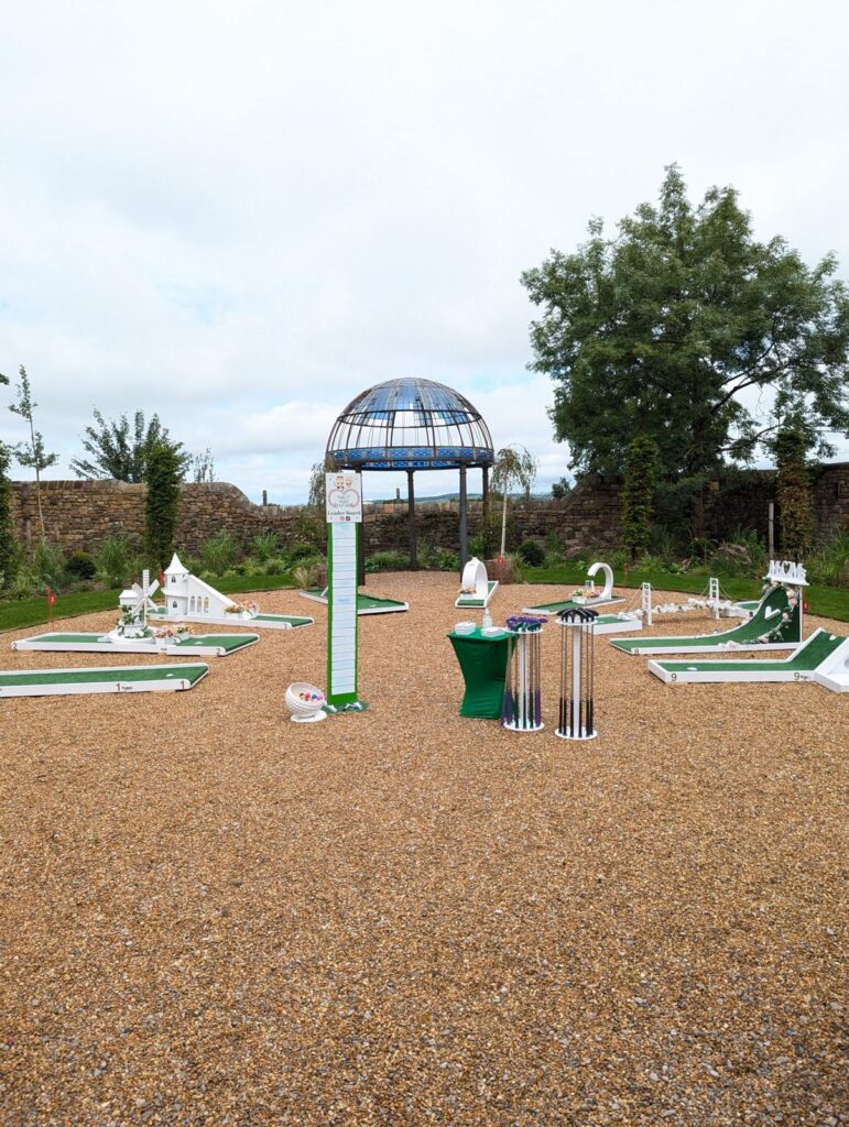 Wedding crazy golf set up at Wyresdale Park