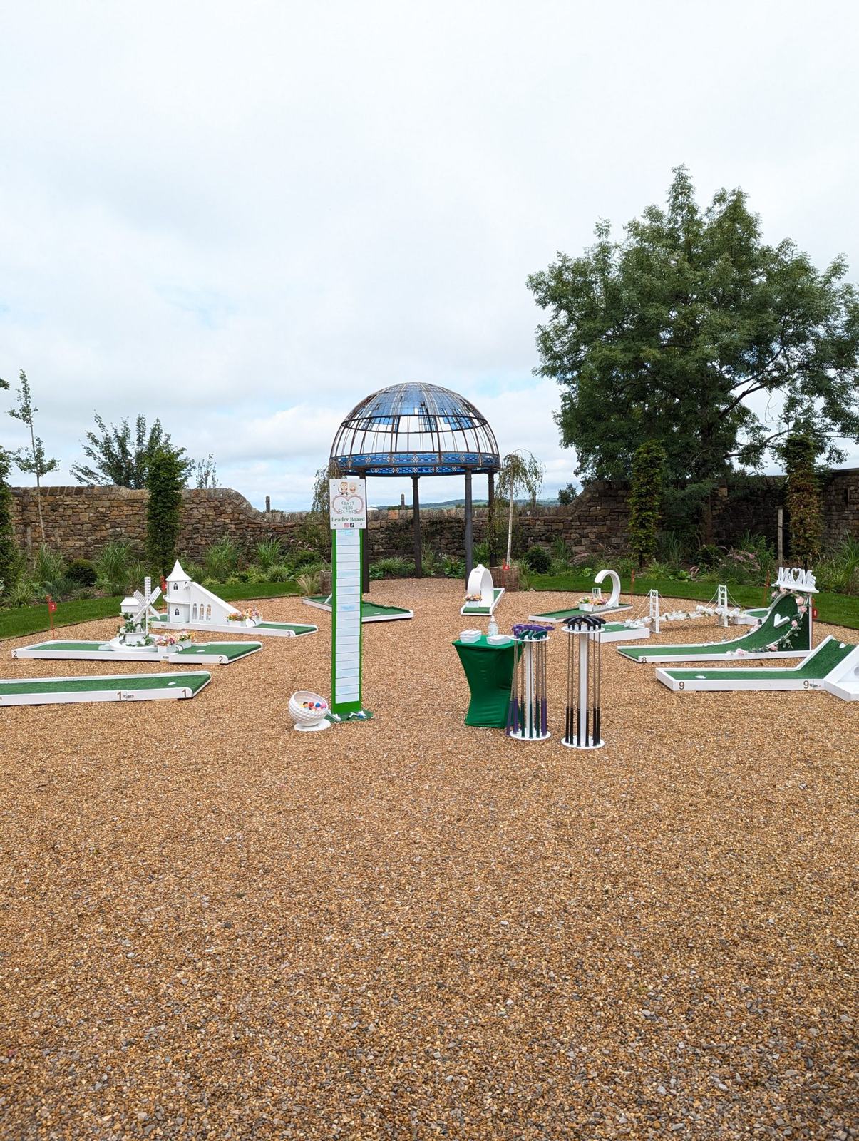 Wedding crazy golf set up at Wyresdale Park