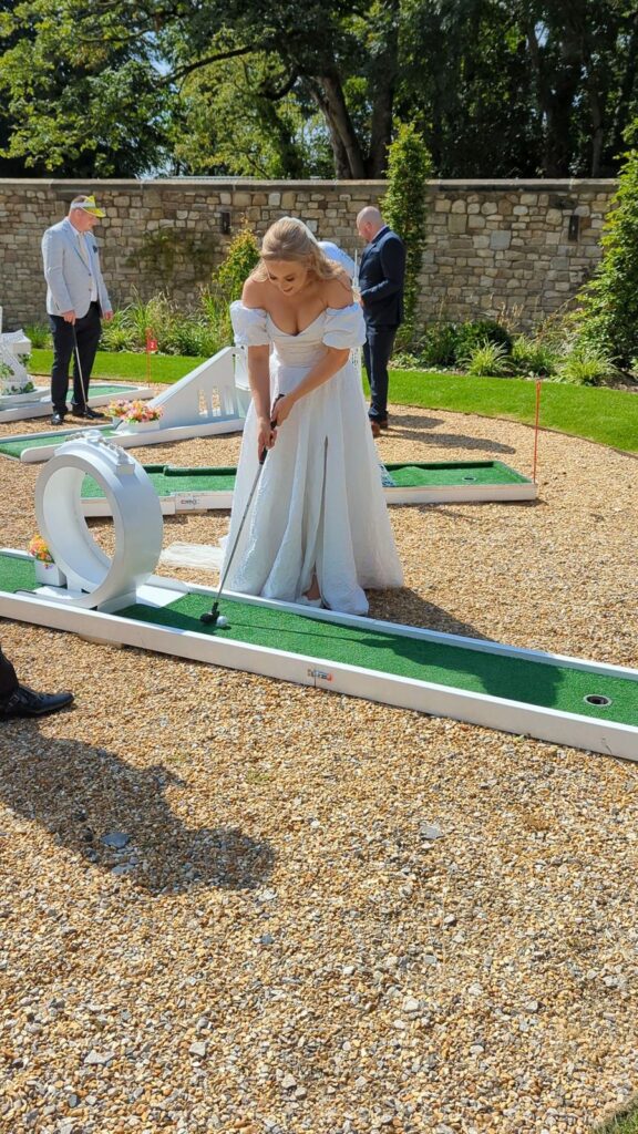 Wedding crazy golf set up at Wyresdale Park