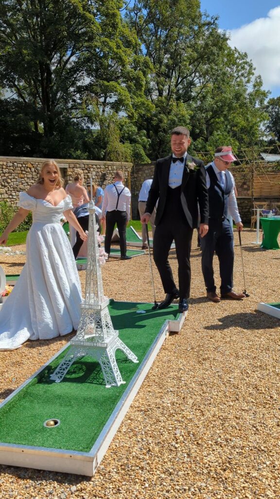 Wedding crazy golf set up at Wyresdale Park