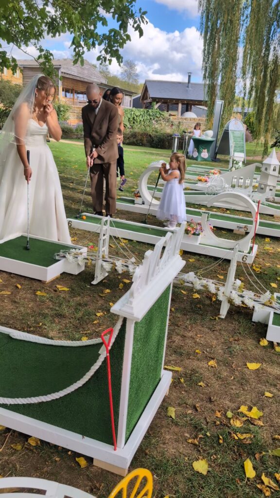 Wedding crazy golf at Crockwell Farm