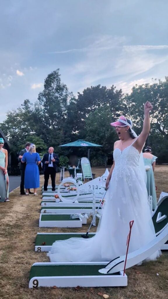 Wedding crazy golf at Mythe Barn