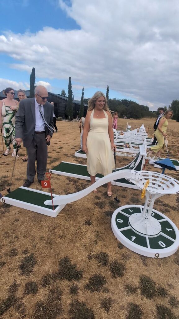 Wedding crazy golf at The Willow Marsh Farm near East Leake